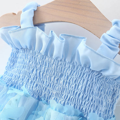 Toddler Girl Embroidered Mesh Party Outfit