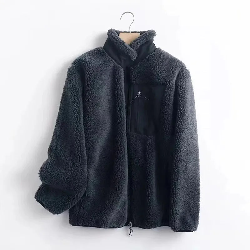 Unisex Fleece Jacket – Warm Windproof Autumn/Winter Coat