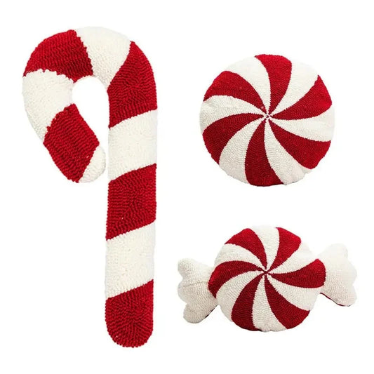 Christmas Candy Cane Throw Pillow – Soft Sofa Cushion & Festive Decorative Doll for 2024