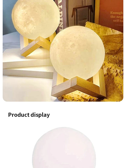 8cm DIY Galaxy Planet Lamp: Artistic Moon Night Light for Bedroom Decor