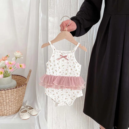 Baby Girl Floral Lace Romper Summer Outfit