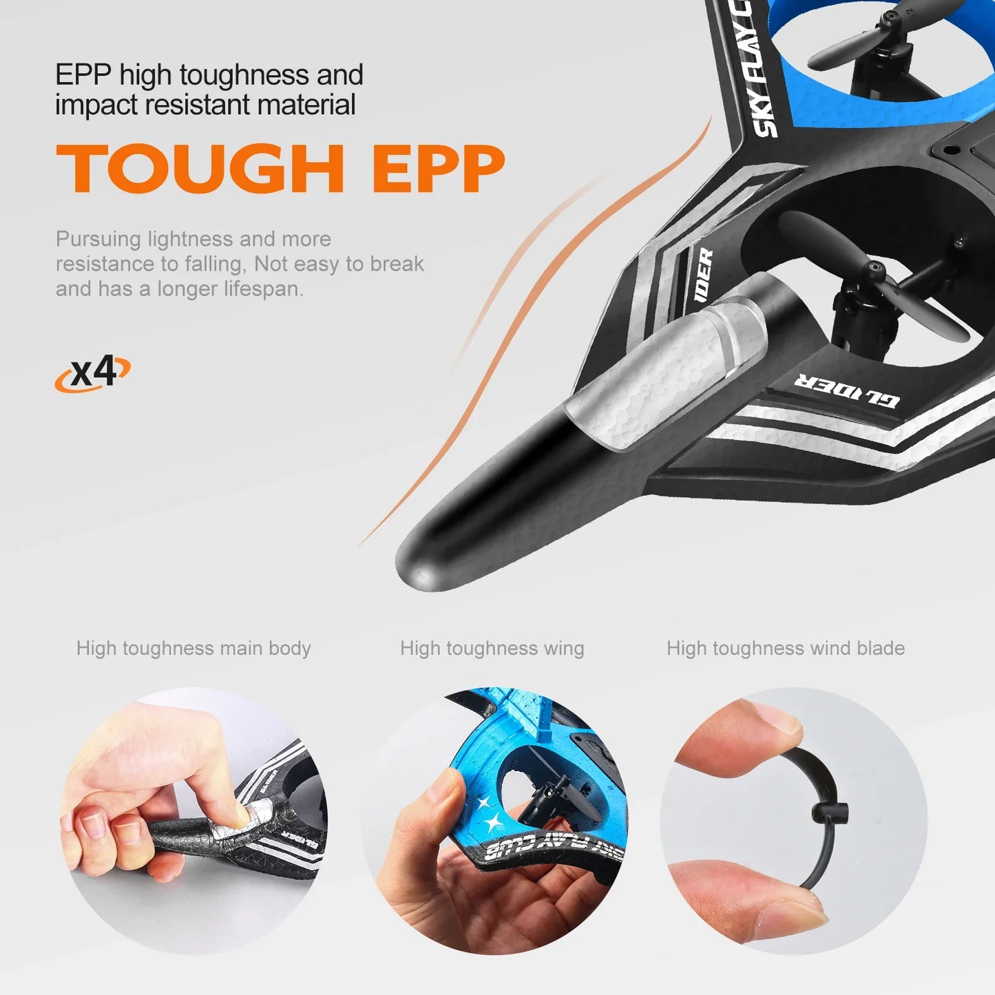 RC Helicopter Toy – 4-Motor Stable Foam Glider for Boys & Girls