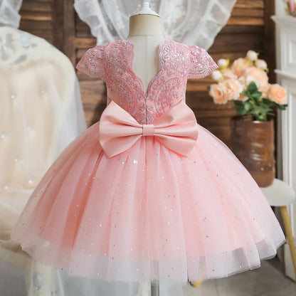 Kids’ Formal Embroidered Dress – Vintage Style Birthday