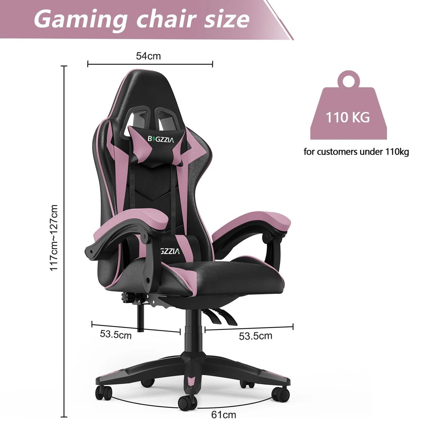 Ergonomic Gaming & Office Chair: PU Leather with Headrest & Lumbar Support