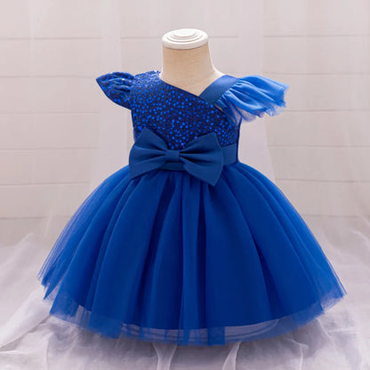 Cute Fly Sleeve Baby Girl Birthday Outfit