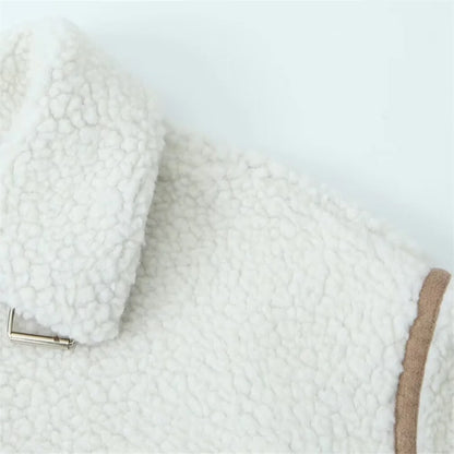 Women's Warm Long Sleeve Jacket with Zipper Pockets