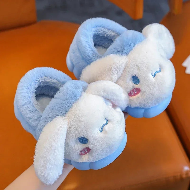Cartoon Heel Cover Slippers – Winter Warm