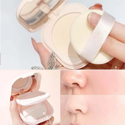 Brighten & Set: Portable Oil Control Makeup Powder with Mirror