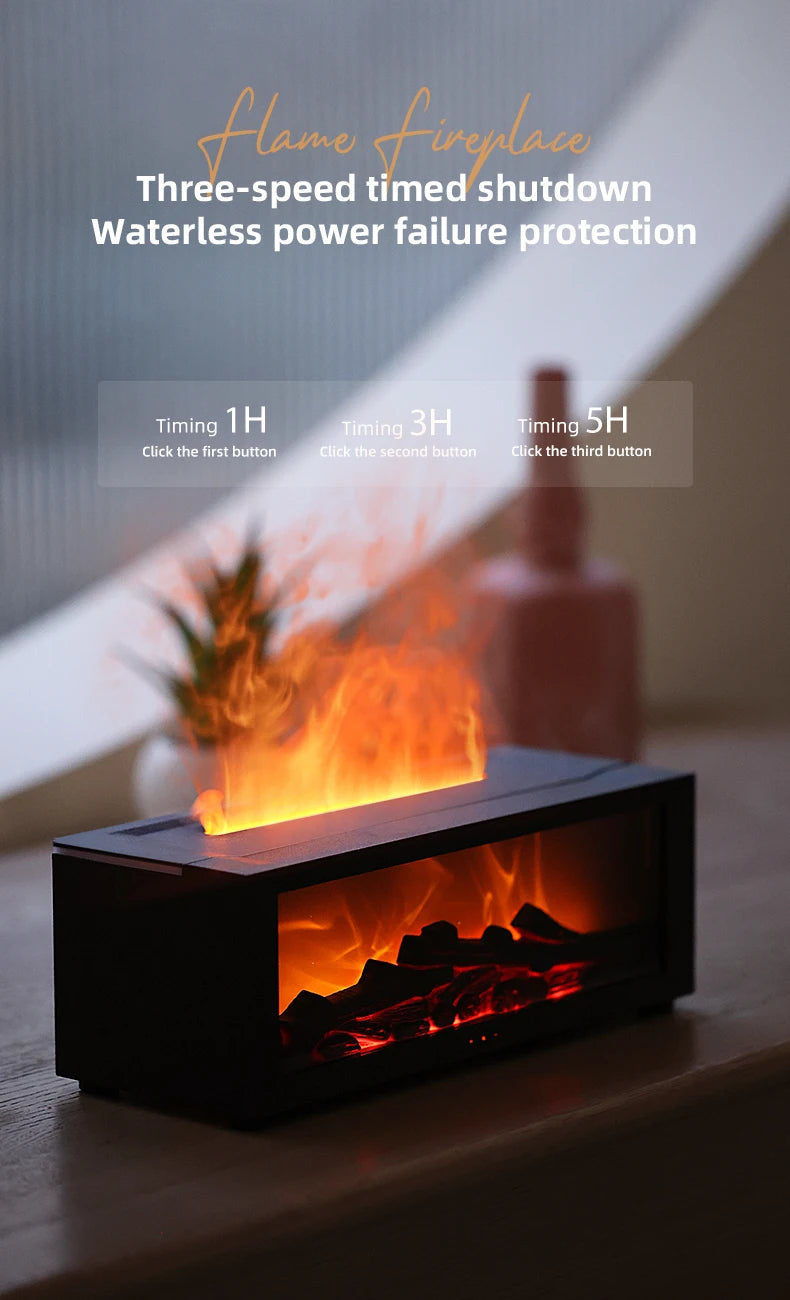 Colorful Flame Aroma Diffuser & Humidifier - 150ml, Auto-Off, Remote Control for Home & Bedroom