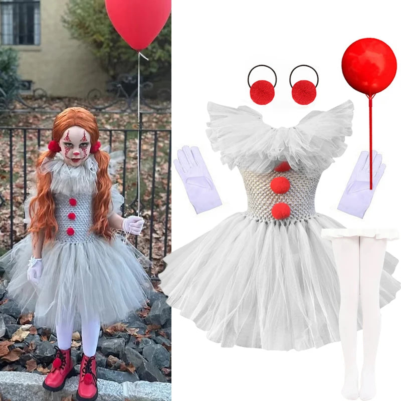Children’s Horror Clown Outfit – Carnival & Halloween Party Set