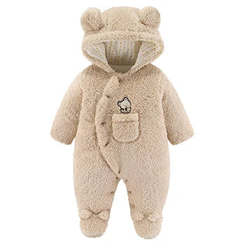 Hooded Bear Jumpsuit for Babies – Soft & Cozy