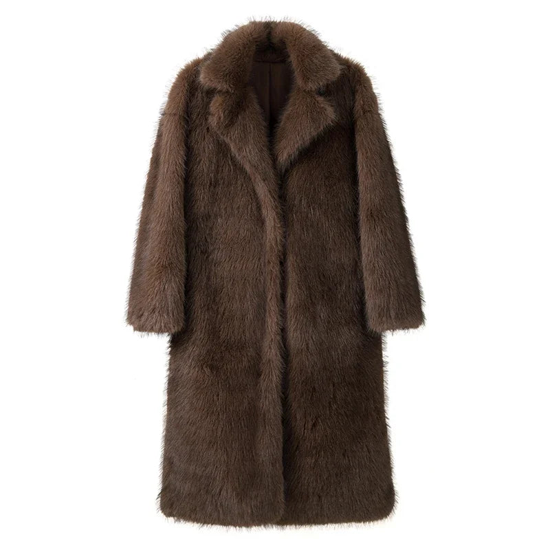 Street Chic: Warm Faux Fox Fur Jacket for Winter
