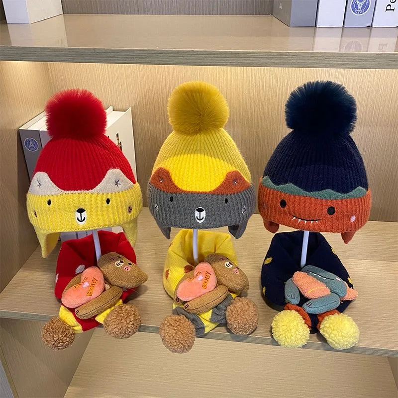 Children’s Cute Winter Hat with Matching Scarf