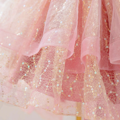 Girls’ Formal Lace Dress – High-End Embroidery for Flower Girl