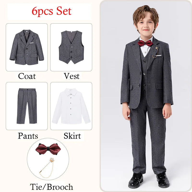 Classic Gray Suit for Boys – 1–14Y Formal & Performance Set