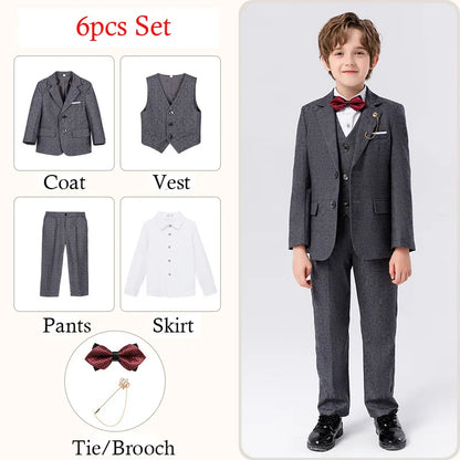 Classic Gray Suit for Boys – 1–14Y Formal & Performance Set