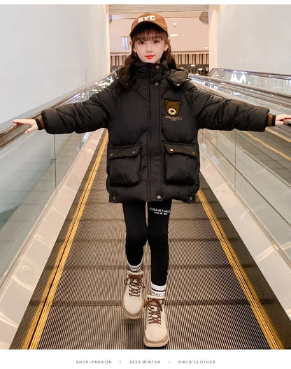 Girls’ Zipper Parka – Warm & Stylish Outerwear