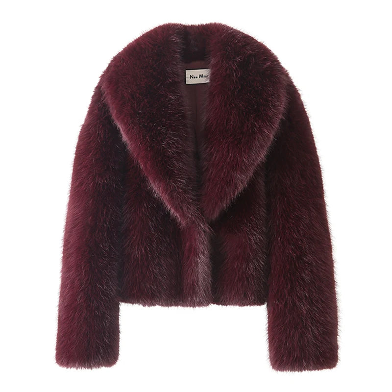 Shawl Collar Faux Fur Jacket – Bold Winter Look