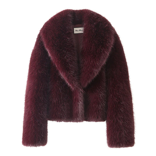 Shawl Collar Faux Fur Jacket – Bold Winter Look
