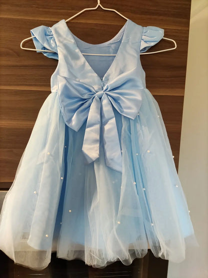 Kids Flower Girl Dress – Elegant Bow Tulle Party Wear