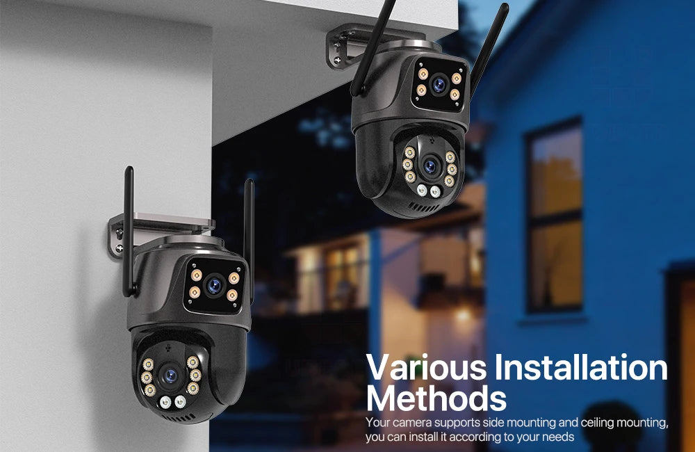 4K 8MP Dual-Lens PTZ WiFi Camera | AI Tracking Outdoor CCTV