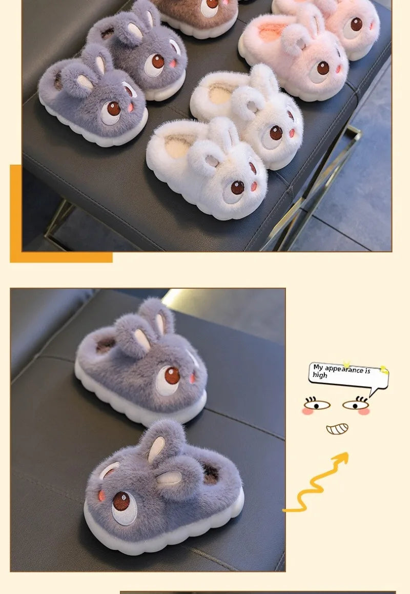 Warm Fluffy Rabbit Slippers for Boys & Girls