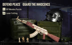 Ultra Shoppings Robotime Rokr AK47 3D wooden gun toy, detailed DIY building block puzzle for kids and adults, justice guard design.
