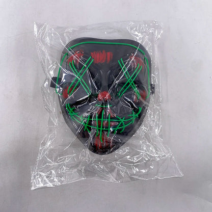 Wireless Neon LED Purge Mask – Glowing Halloween Party Mask