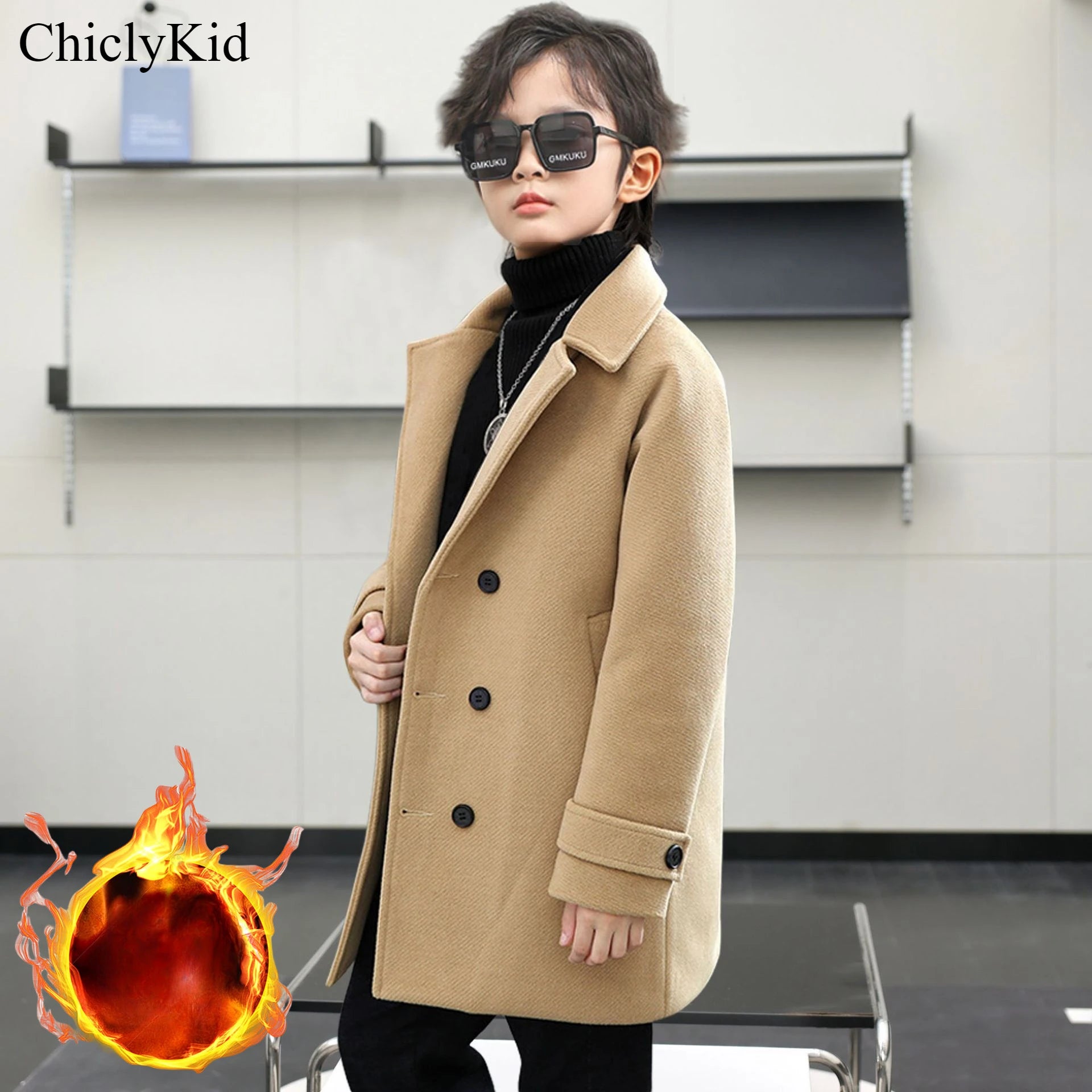 Fall & Winter Boys Jacket – Velvet Wool Outerwear