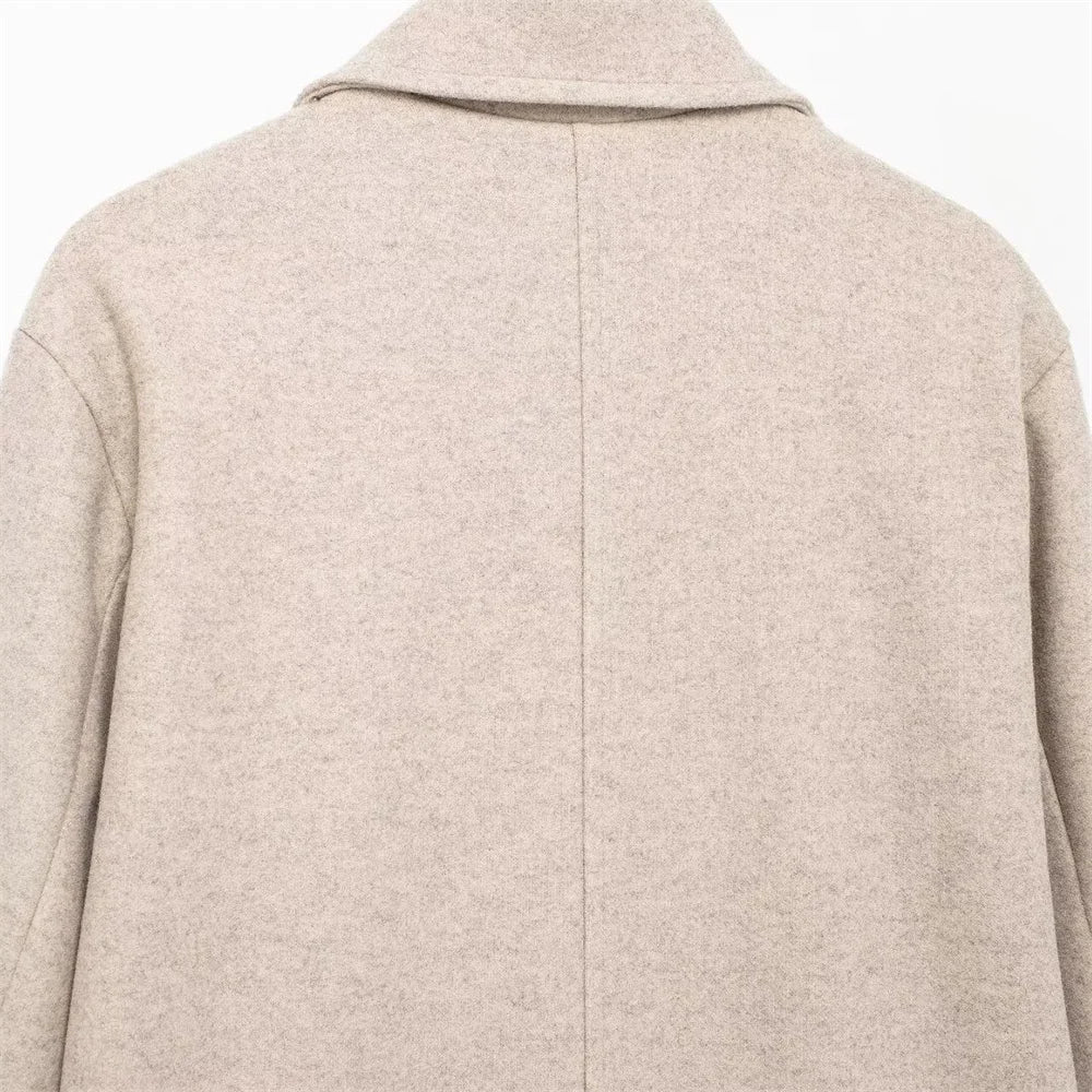 Autumn Chic Double-Breasted Lapel Coat