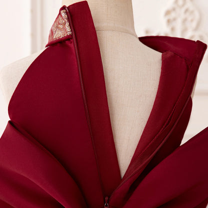 Elegant Baby Party Dress – Sequin Princess Gown with Big Bow & Train