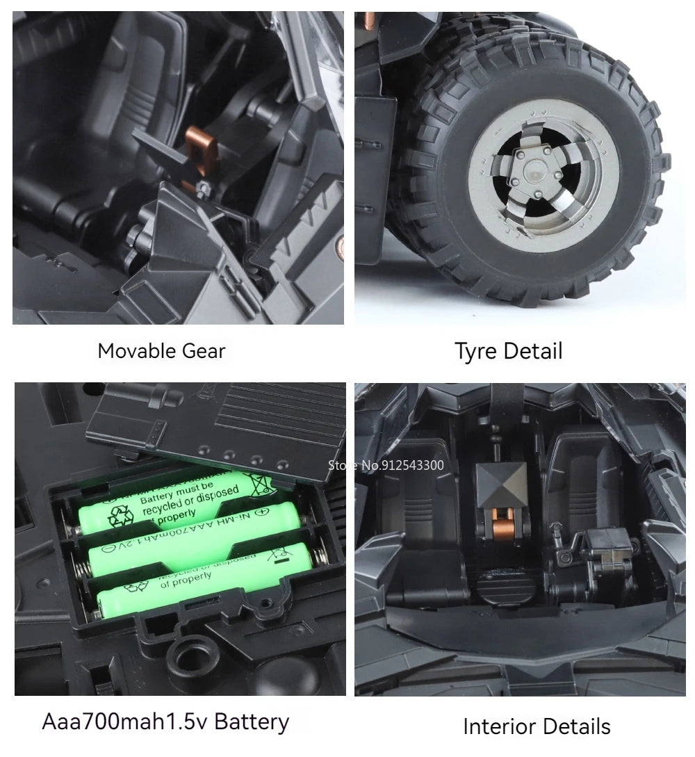 1:18 Alloy Batmobile – Sound & Light Car Model for Fans & Collectors