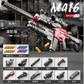 Ultra Shoppings M416 toy gun with soft bullet shells, suction cup darts, and manual loading assault rifle for children.