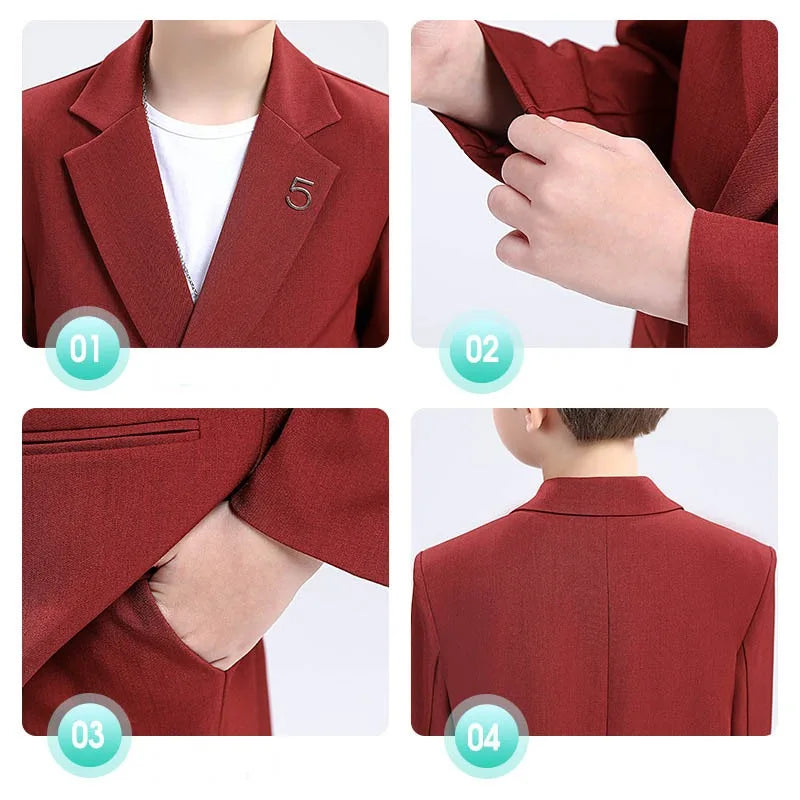 Classic Boys’ Suit – Wedding & Party Blazer Set for Kids 4–12Y