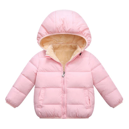 Baby Boys & Girls Thick Winter Jacket – Fur Hooded Coat