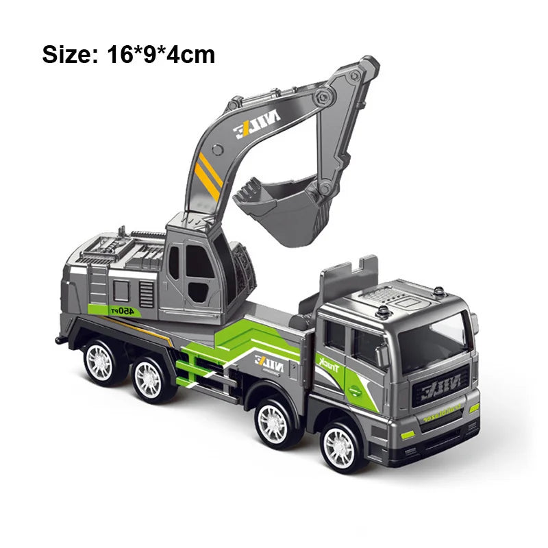 Engineering Diecast Vehicle Set – Tower Crane, Forklift, Bulldozer & Excavator for Boys!