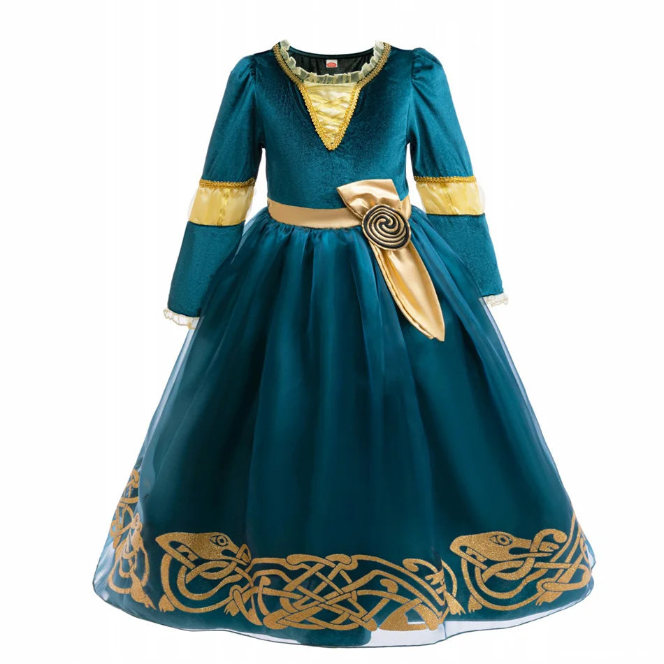 Girls’ Princess Cosplay Dress – Long Sleeve Halloween & Stage Outfit