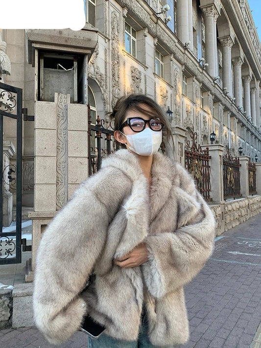 Luxury Fluffy Faux Fox Fur Jacket – Casual & Cozy