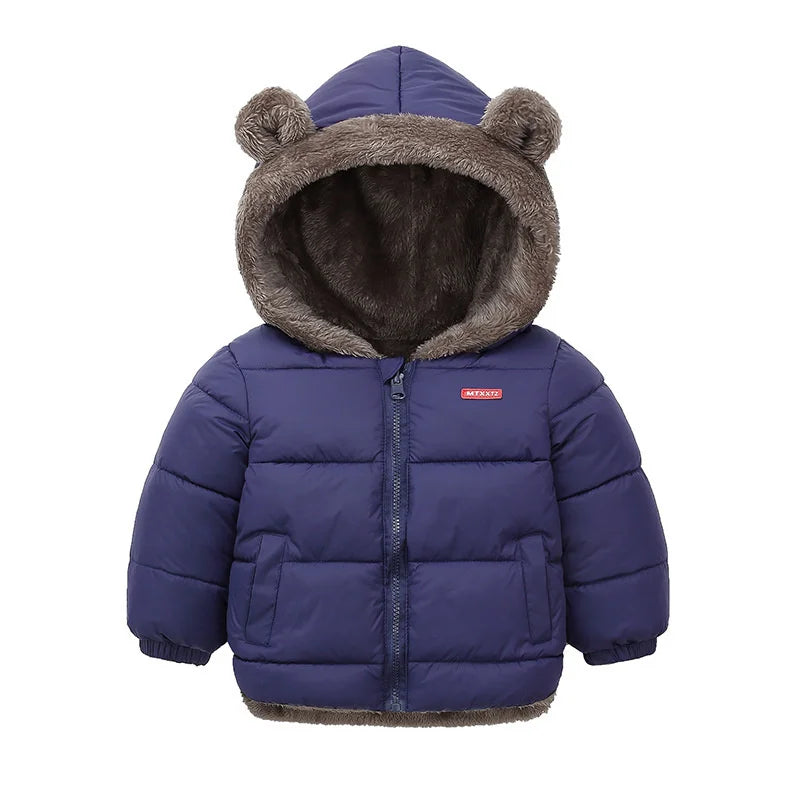 Warm Baby Coat – Padded Cotton Jacket with Hood (Unisex)