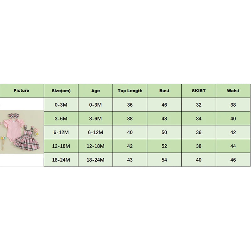 Sweet Baby Girl Summer Clothing Set 3Pcs