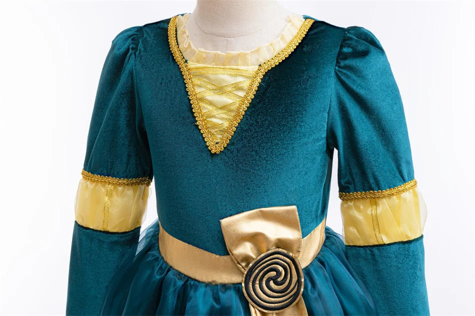 Girls’ Princess Cosplay Dress – Long Sleeve Halloween & Stage Outfit