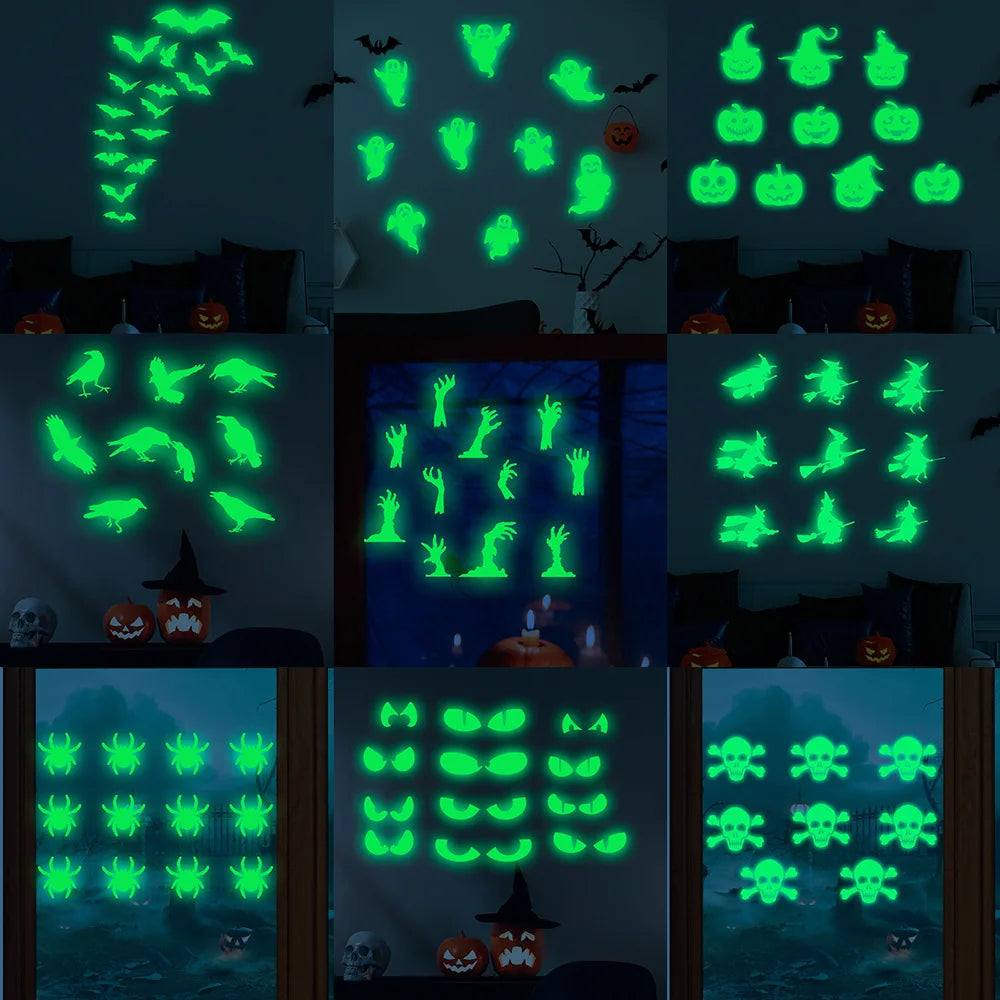 Glow-in-the-Dark Halloween Wall Decals: Spooky Eyes for Your Party!