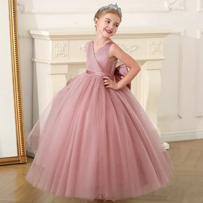 Elegant Girls Long Prom & Party Dress (5–14Y)
