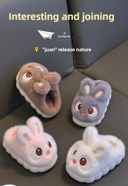 Warm Fluffy Rabbit Slippers for Boys & Girls