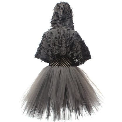 Girls Evil Halloween Outfit – Grim Reaper Carnival Costume