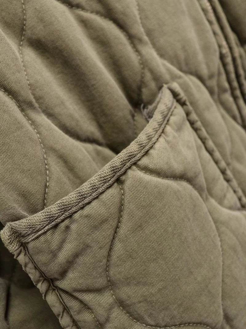 High Collar Quilted Coat – Retro Meets Modern