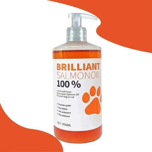 Brilliant 200ml Pure Salmon Oil for Dogs – Natural Omega 21 Fatty Acids, No Chemicals