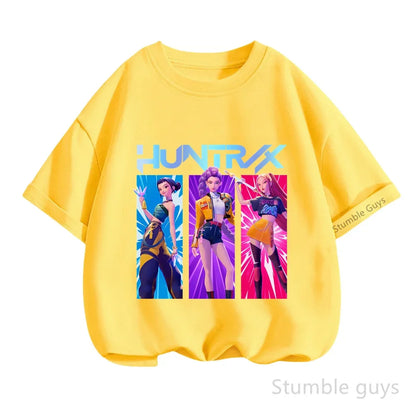 Kpop Demon Hunters Anime T-Shirt – Cool Short Sleeve for Children