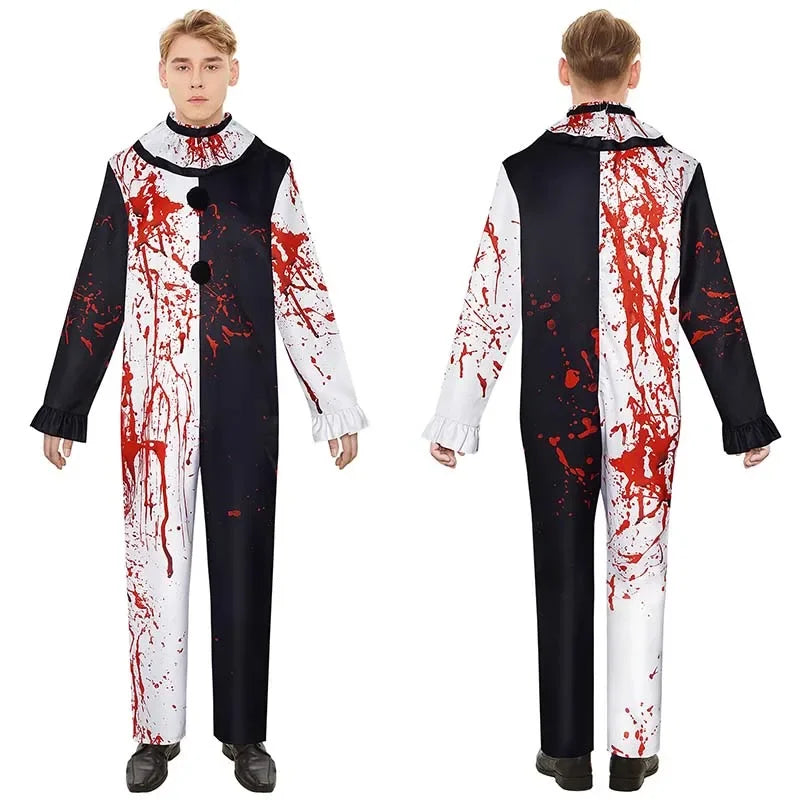 Horror Clown Costume – Terrifier 3 Bloody Jumpsuit for Halloween