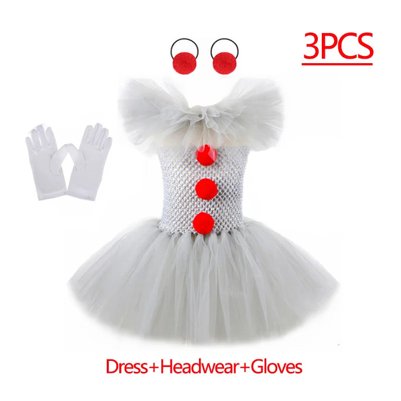 Kids Halloween 2025 Gray Joker Cosplay Outfit